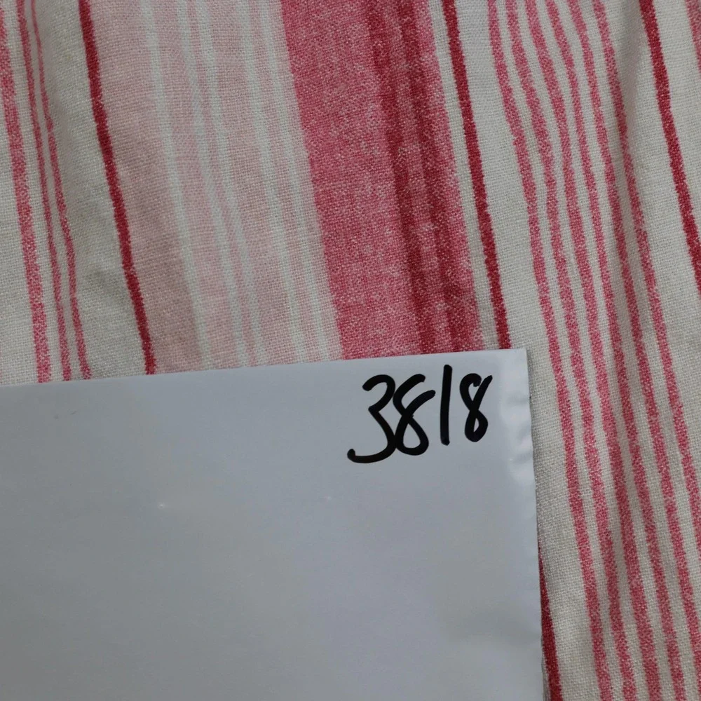 Linen Blend Pants Womens Medium Pink Striped Drawstring Elastic Waist Pockets - Picture 12 of 12